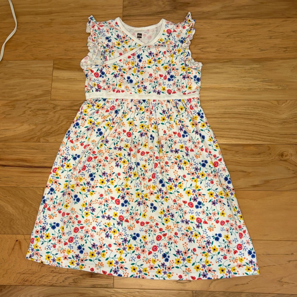 Tea Collection Wandering Wildflowers Wrap Neck Dress Girl's Size 12